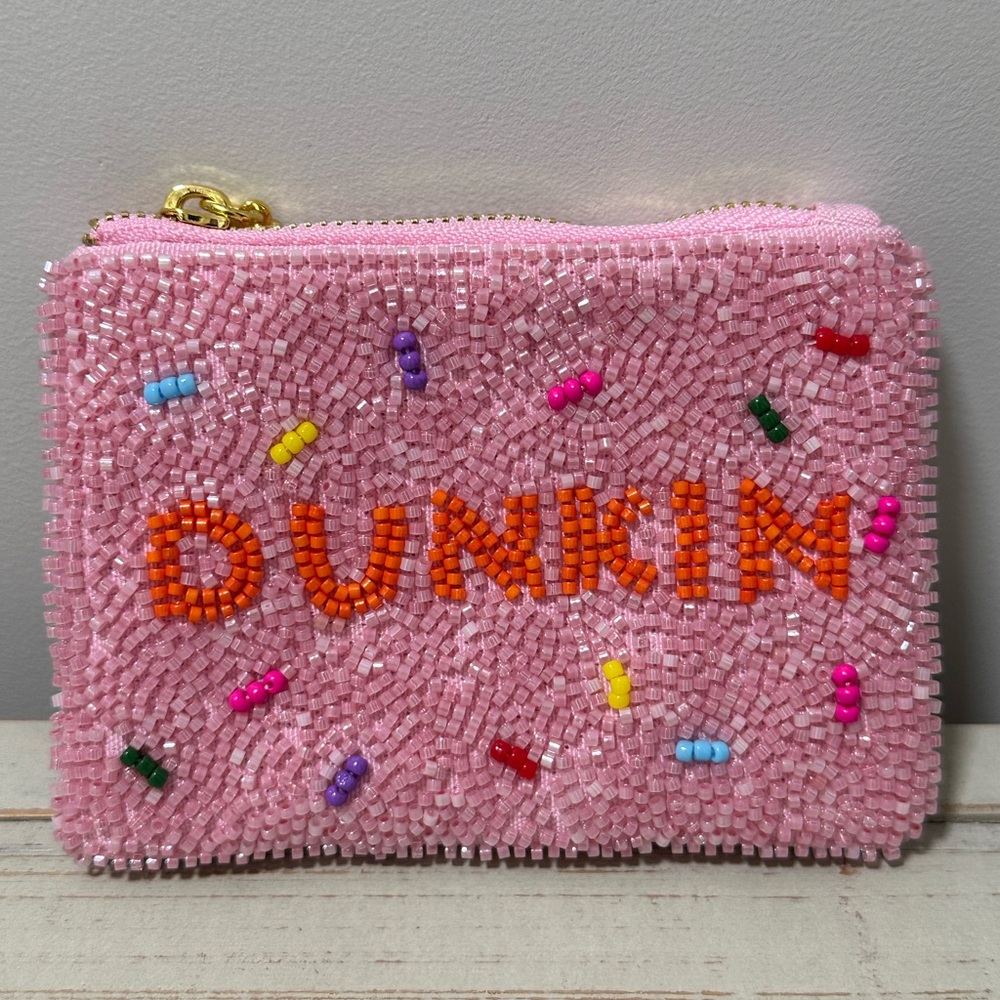 Limited Release Holiday 2025 Pink Beaded Dunkin' Coin Purse